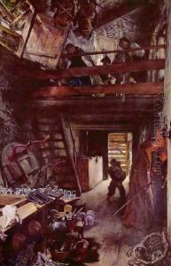Kitchen in Hofgastein by Adolph von Menzel