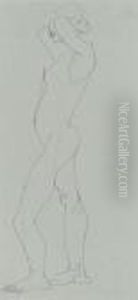 Standing Figure With Hands Behind Head. Standing Figure With Hands Behind Head.