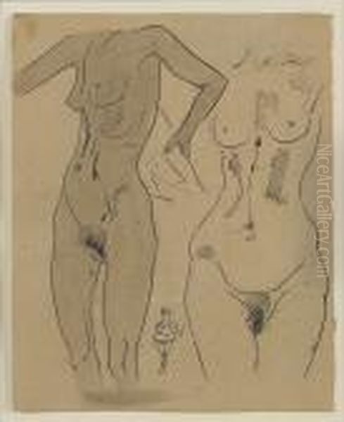 Study Of Two Female Nudes - view 1