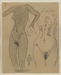 Study Of Two Female Nudes by Henri Gaudier-Brzeska