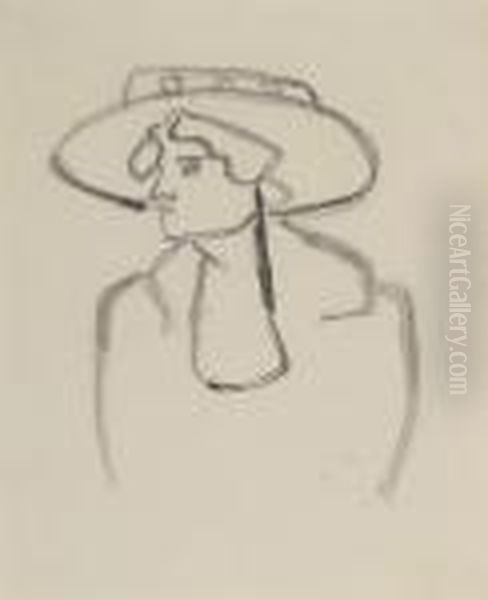 Woman With A Wide-brimmed Hat - view 1