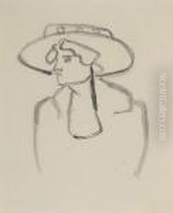 Woman With A Wide-brimmed Hat by Henri Gaudier-Brzeska