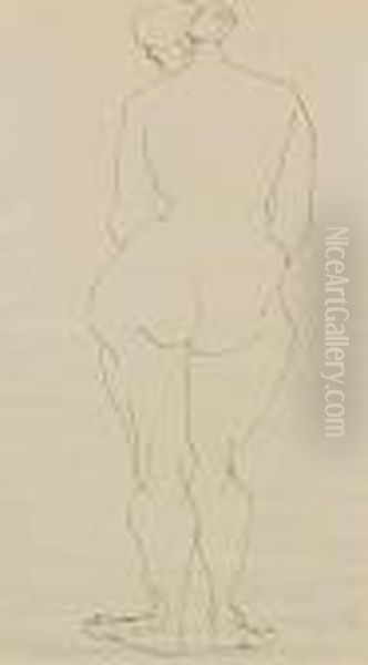 Standing Female Nude - Back View - view 1