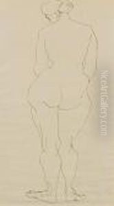 Standing Female Nude - Back View by Henri Gaudier-Brzeska