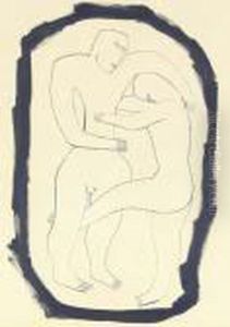 Study For 'the Wrestlers'
