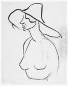 Woman In A Large Hat: Profile