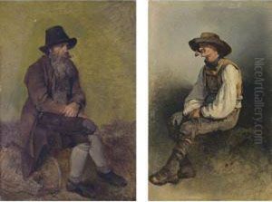 Ein Bartiger Mann Mit 
Tabakspfeife (bearded Man Smoking A Pipe);ein Bauer Mit Tabakspfeife