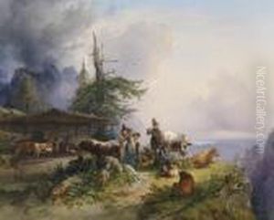 Analpine Farm On The Untersberg In Salzburg With Severalanimals
