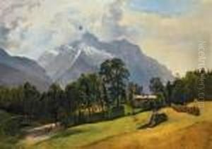 Der Hohe Steinberg Bei Berchtesgaden by Friedrich Gauermann