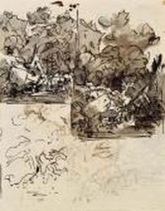Landschaftsskizze by Friedrich Gauermann