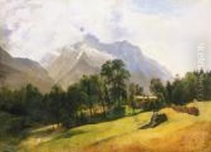 Landscape In The Alps by Friedrich Gauermann