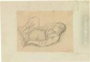 Schlafender Bub by Friedrich Gauermann