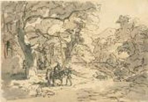 Graf Von Habsburg Und Der Priester. by Friedrich Gauermann