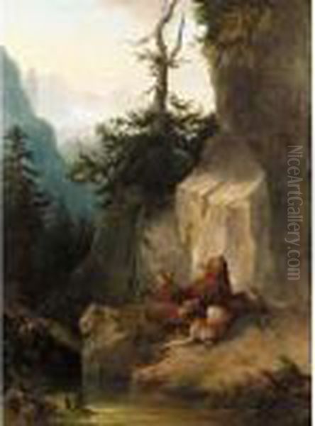 Bears In An Alpine Forest - view 1