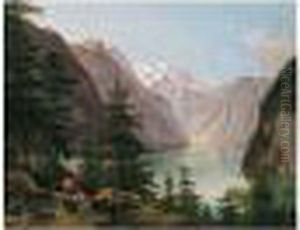 Viehherde Am Konigssee (herd On The Shores Of The Konigssee) by Friedrich Gauermann