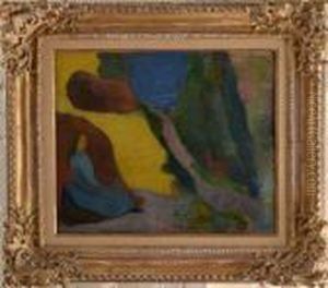 Woman Seated Among Rocks by Paul Gauguin