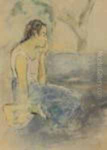 Tahitien Assis by Paul Gauguin