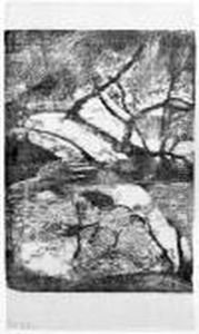 Femme Maorie Dans Un Paysage De Branches D'arbres by Paul Gauguin