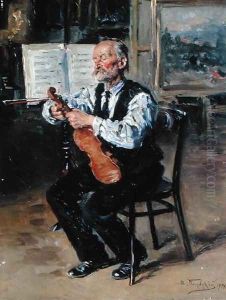 A Violin Maker, 1914 by Vladimir Egorovic Makovsky