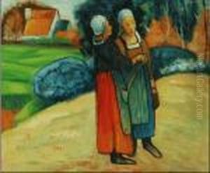 Women On The Road by Paul Gauguin