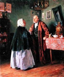 Congratulations, 1878 by Vladimir Egorovic Makovsky
