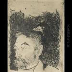 Portrait De Stephane Mallarme, 1891 [kornfeld 121] by Paul Gauguin