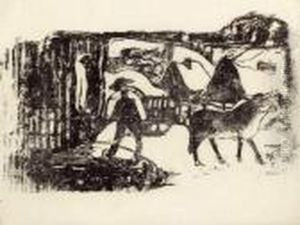 Le Char A Boeufs - Souvenir De Bretagne. 1898-1899.