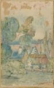 Les Chaumieres by Paul Gauguin