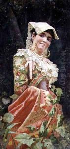 Young Woman in Regional Costume by Vladimir Egorovic Makovsky