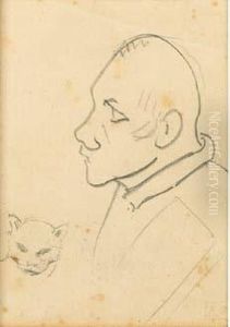 Portrait D'homme Au Chat by Paul Gauguin