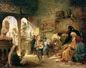 Coffee House in Cairo, 1870s by Konstantin Egorovich Egorovich Makovsky