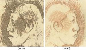 Tete De Fille Des Iles Marquises (recto And Verso) by Paul Gauguin