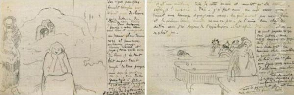 Lettre Illustree (probablement A Emile Bernard), Novembre 1888 - view 1