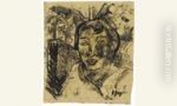 Deux Tetes De Femmes Des Iles Marquises. Vers 1902. - view 1