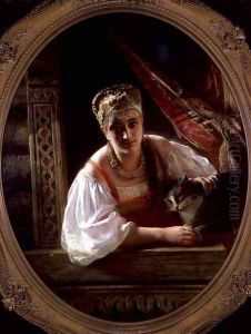 Russian Beauty, 1865 by Konstantin Egorovich Egorovich Makovsky