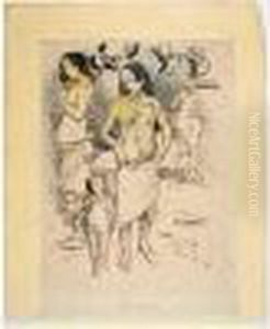 Famille Tahitienne, Circa Mars 1902 by Paul Gauguin