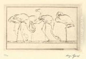 Trinkende Tiere by August Gaul