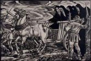 Two Prints Depicting Animals
Together With Eight Etchings Andengravings Of Livestock Scenes By
Various Artists by August Gaul