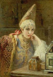 The Young Bride by Konstantin Egorovich Egorovich Makovsky