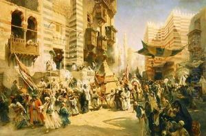 The handing over of the Sacred Carpet in Cairo, 1876 by Konstantin Egorovich Egorovich Makovsky