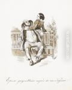 Epouse Gazouilleuse Aupres De Son Seigneur by Paul Gavarni
