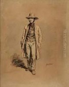 Portrait D'un Homme Au Chapeau by Paul Gavarni