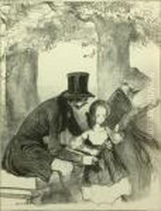 Lithographie Aus "les Enfants Terribles" by Paul Gavarni