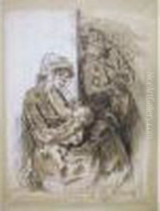 Femme Allaitant Un Enfant Sous Le Regard D'un Homme