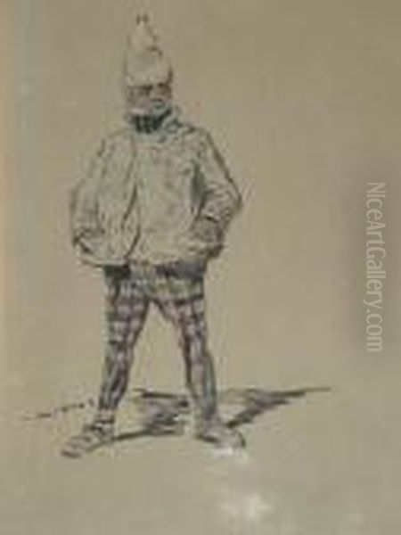 Length, Wearing Tartan Trousers
And A Portrait Of A Gentleman Standing Full-length Wearing A Top Hat - view 1