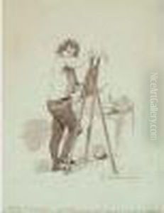 Paysagiste A L'hotel Des Haricots by Paul Gavarni
