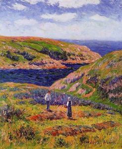 Cliffs at Clohars, Carnoet by Henri Moret