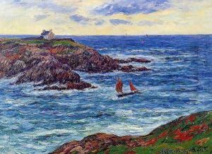 Sailboats off the Coast of Douelian by Henri Moret