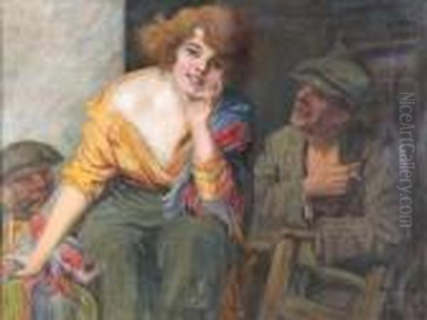 A Young Lady With Two Admirers - view 1