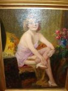 Seated Lady With Cigarette by Richard Geiger